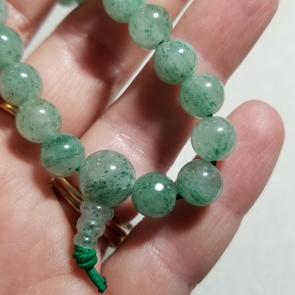 relisted -Aventurine stone bead bracelet green gemstone power beads stretchy - Picture 7 of 11